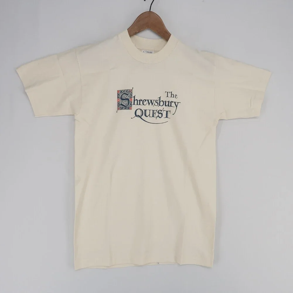 Vintage The Shrewsbury Quest T Shirt Adult S Cream Graphic Single Stitch